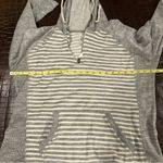 Native Code Hoodie Sweatshirt Large White Gray Striped Quarter Zip Pullover Photo 7