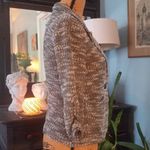 About A Girl  Black and White Woven Knit Single Button Blazer Jacket Photo 5