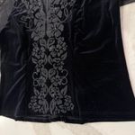 Vintage J.R. Nites By Caliendo Velvet Embellished Sexy Mesh Top Women’s 8 Black Photo 2