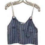 LF Rumor Boutique Striped Crop Top Blue and White Size Small Photo 0