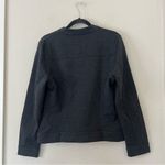 Garnet Hill  Luxe Knit Eclipse Moto Jacket Charcoal Size Medium Photo 5