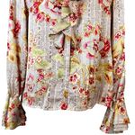 Oscar de la Renta  100% Silk Floral Ruffled Blouse Photo 2