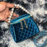 Blue Mini Pearl Beaded Tote Bag Photo 1