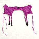Victoria's Secret NWT  Purple Polka Dot Bow Garter Belt Photo 0