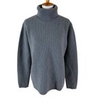 Jenni Kayne  100% Cashmere Ribbed Knit Turtleneck Sweater Gray Large Women’s Photo 1