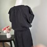 Bella Dahl Frayed Smocked Waist Dress M Black Adjustable Waist Photo 4