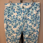 Garnet Hill  Floral‎ Jeans Blue White Size 12 Photo 1