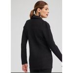 Chico's New 00 Xs black beaded shoulder long sleeve heavy thick knit blazer jewel Photo 1