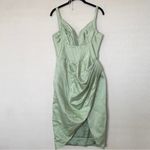 House Of CB HOUSE‎ OF CB FAYE PISTACHIO SATIN CORSET MIDI DRESS NWOT size L Photo 4