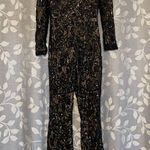 NADINE MERABI Bella Embellished Sequin Lace Jumpsuit Black Photo 4