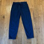 J.Crew Navy linen elastic waistband tapered pant 4 Blue Photo 2