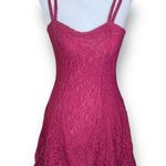 Vintage All That Jazz Slip Dress Burgundy Floral Lace Cocktail Sleeveless Mini Red Size XS Photo 0