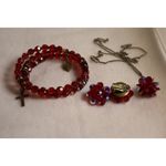 Source Unknown Rare Vintage Religious Catholic Aurora Necklace Clip Earrings & Coil Bracelet Photo 1