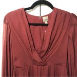 ASOS Burgundy  Pleated Skater Balloon Sleeve Mini Dress Size US 6 Photo 2