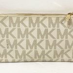 Michael Kors  MK Beige Jet Set Purse Zip Clutch Wristlet Wallet Handbag Photo 3