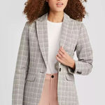A New Day NWOT- Plaid Long Sleeve Blazer -  - Gray -size 12 Photo 0