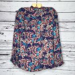 Vintage America NWT Size L Floral Print Button Down Peasant Shirt Top Blue Size L Photo 2