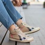 Burberry  High Top House Nova Check gold trainers luxury sneakers  37.5 (7.5) Photo 0