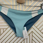 l*space L* Johnny Classic Bikini Bottom in Teal Blue and White Size US Large Photo 0
