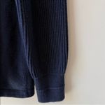 Vince Navy Ribbed Raglan Sleeve Crewneck Sweater Photo 5