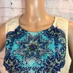 Stillettos Lace Overlay Paisley Print Sleeveless Shift Dress Large Photo 3