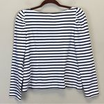 ALC Frank A.L.C Navy Stripes Boat Neck Puff‎ Long Sleeve Blouse Size M Photo 4