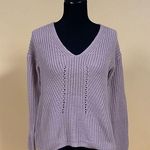 Hippie Rose 🛍️  Lilac Bloom Purple V Neck Knit Sweater Size M Photo 0