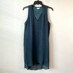 Helmut Lang  Breeze Crepe High Low Shift Dress Teal S Photo 2