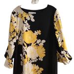 Emma & Michele  Black Floral Bell Sleeve Shift Dress Size 2X Photo 4