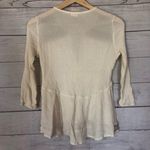 Eyeshadow  Ivory Embroidered Peasant Babydoll Long Sleeve Top S Photo 3