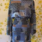 Alice Blue Long sleeve Patchwork Smoked skirt mini dress size M Photo 0