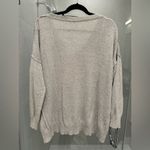 BCBGeneration Grey V-Neck Long Sleeve Tight Knit Oversized Sweater M/L Photo 2