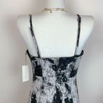 Moon River Corset Style Denim Midi Dress in Black & White Photo 4