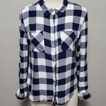 Hippie Laundry blue white buffalo check button down size large Photo 0