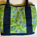 J.Crew  Canvas navy blue & green floral tote handbag Photo 2