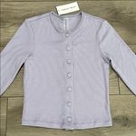 Outdoor Voices Cozy Rib Cropped Cardigan Earl Gray Lavender Size Small Photo 2