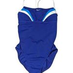 Nike Racing One Piece Swimsuit Blue Colorblock Womens 6 Competitive Diving Surf Photo 0