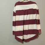 Jacks Oversized Maroon Striped Round Neck Long Sleeve Blouse Top Size X Small Photo 1