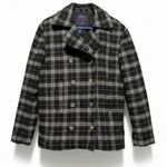 American Eagle  Plaid Wool Blend Peacoat Jacket Small Preppy Winter Timeless Photo 1