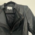 Vic Bee Faux Leather Fitted Moto Jacket in Black Medium Photo 1