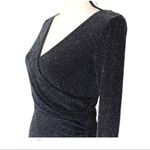 Onyx Nite  Black Metallic Asymmetric Cocktail Dress size 4 Photo 6