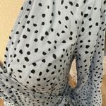 Beach Lunch Lounge Blue Polka Dot Wrap Dress Size Small Midi Photo 1