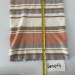 Striped Ribbed Knit Midi Dress Spaghetti Strap V Neck Bodycon Womens Small White Photo 8