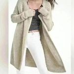 Gap Oversized 100% Cotton Textured Lapel Long Cardigan Oatmeal Heather; size S Photo 0