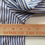 J. McLaughlin  Women's Medium Button Down Blue And Pink‎ Stripe Cotton Blend Photo 9