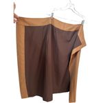 Vintage OOAK high waisted Brown wrap maxi skirt gold button closing large Photo 8