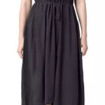 The Limited  Signature Drawstring Waist Midi‎ Sundress Black Medium Knit Photo 0