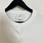 Reformation Raelynn Button Front Organic Cotton Knit Top in Bleach Size X-Large Photo 5