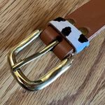 VTG Diane Weiss NYC Pigs Hand Tooled‎ Leather Belt Gold Brass Tan Photo 6