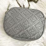 Anthropologie  | Small Gray Woven Faux Leather Crossbody Shoulder Bag Purse Chain Photo 6